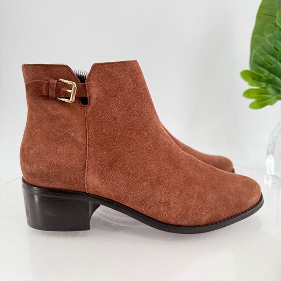 Cole Haan Womens Haidyn Ankle Booties Size 11 B Brown Leather Buckle W22416 - Picture 2 of 13